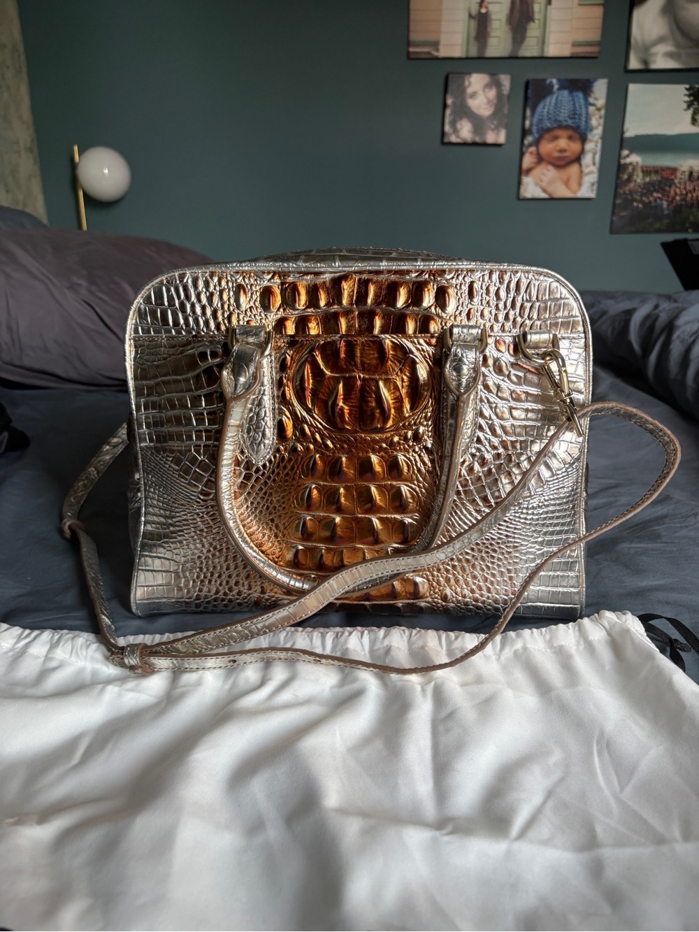 Brahmin Marissa Bronze/Gold/Silver Satchel - Picture 2 of 14